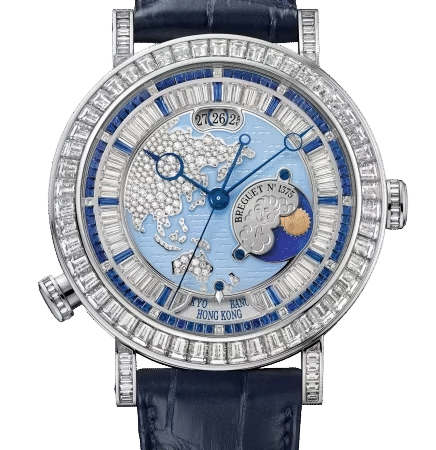 Breguet Classique “Hora Mundi”  Asia-Oceania Platinum & Diamonds & Sapphires Men's Watch