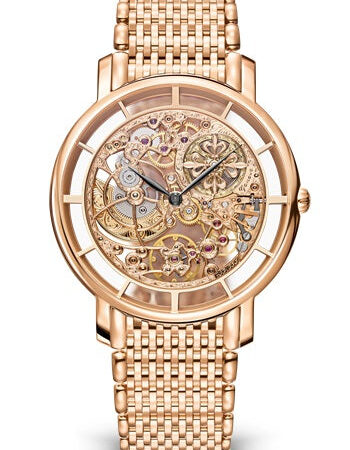 Patek Philippe Complications Skeletonized Ultra Thin 39mm Rose Gold Men's Watch with Bracelet