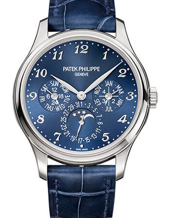 Patek Philippe Grand Complications Ultra-Thin Perpetual Calendar 39mm White Gold Blue Dial Men's Watch