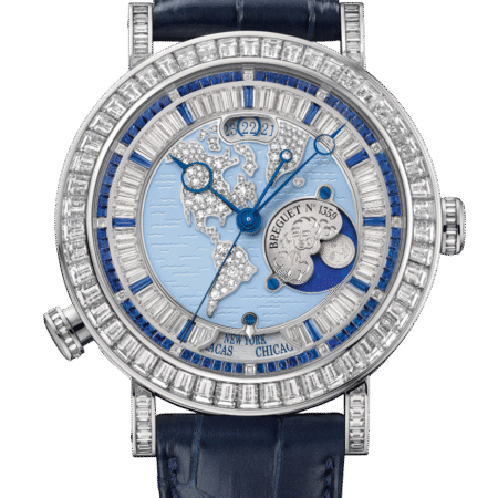 Breguet Classique “Hora Mundi” America-Oceania Platinum & Diamonds & Sapphires Men's Watch