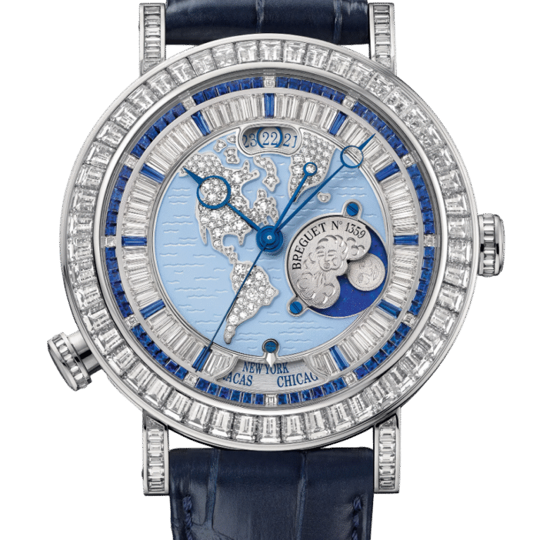 Breguet Classique “Hora Mundi” America-Oceania Platinum & Diamonds & Sapphires Men's Watch
