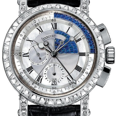 Breguet Marine Chronograph 18K White Gold & Diamonds & Sapphires Men's Watch
