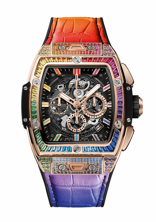 Hublot Spirit of Big Bang Chronograph 18K King Gold & Colored Gemstones Man's Watch