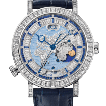 Breguet Classique “Hora Mundi” Europe-Oceania Platinum & Diamonds & Sapphires Men's Watch
