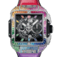 Hublot Square Bang Chronograph Unico Titanium & 18K White Gold & Colored Gemstones Rainbow Men's Watch