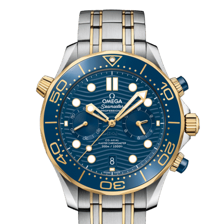 Omega Seamaster Diver Co-Axial Chronometer Chronograph Stainless Steel & 18K Yellow Gold Men's Watch