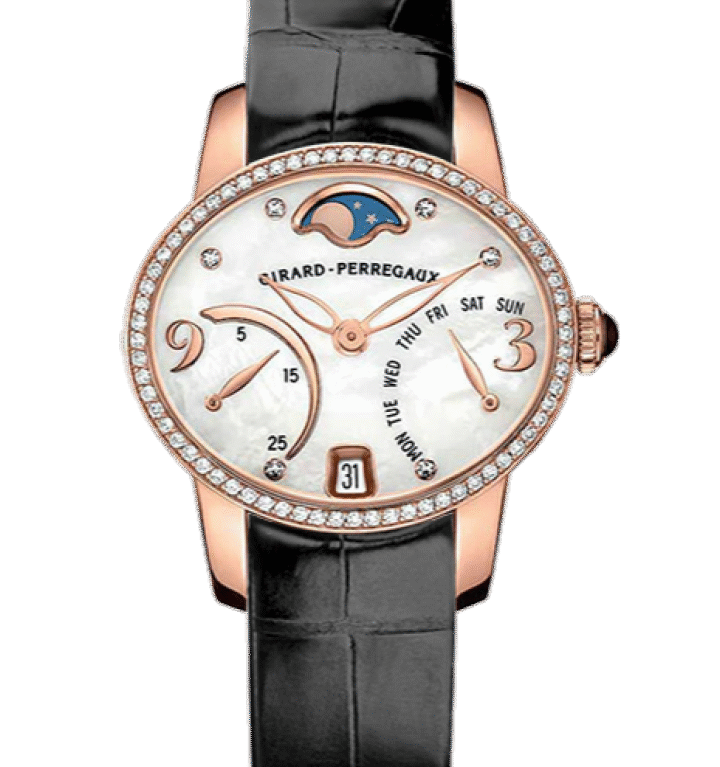 Girard Perregaux Cats Eye Bi-Retro 18K Rose Gold & Diamonds Ladies Watch