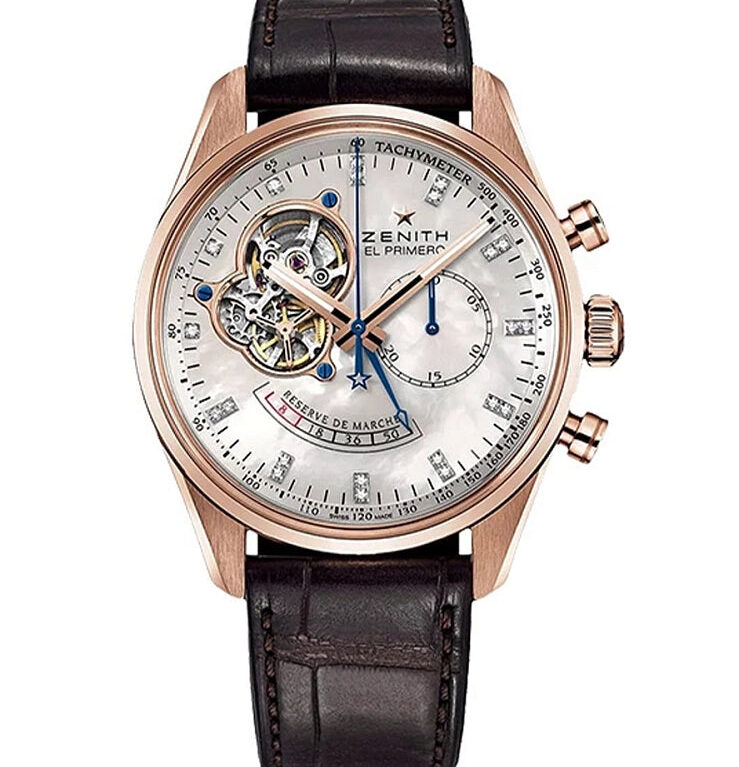 Zenith Chronomaster Open Power Reserve 18K Rose Gold & Diamonds Men's Watch