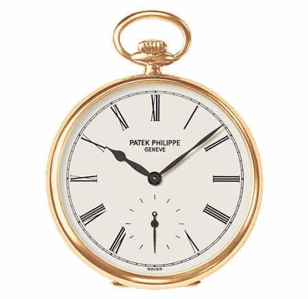 Patek Philippe 18K Yellow Gold with White Lacquered dial Pocket Men's Watch