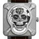 Bell & Ross Instruments BR 01 Laughing Skull Light Stainless Steel & Diamond Mens Watch