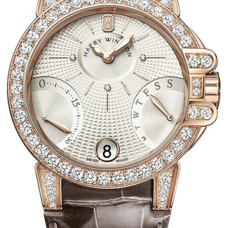 Harry Winston Ocean Biretrograde 18K Rose Gold Diamonds Ladies Watch