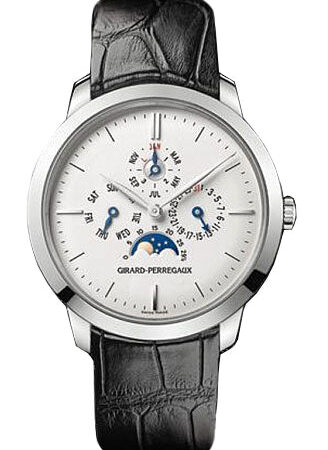 Girard Perregaux 1966 Perpetual Calendar Moonphase 18K White Gold Men's Watch