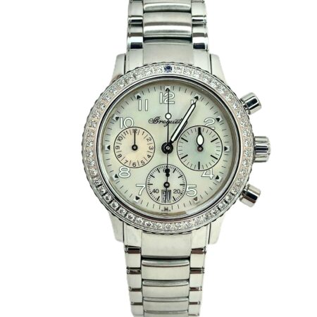 Breguet Type XX/Type XXI Transatlantique Chronograph Stainless Steel & Diamonds Ladies Watch